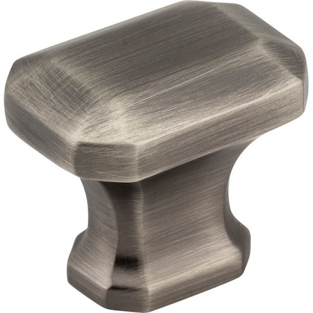 Jeffrey Alexander 1-1/4" Overall Length Brushed Pewter Emerald Ella Cabinet Knob 165BNBDL